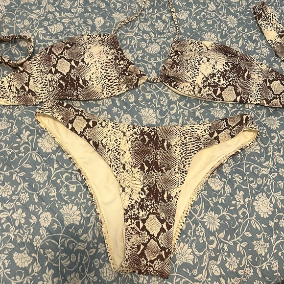 Monday Swimwear snake print bikini. Size medium - Picture 2 of 6